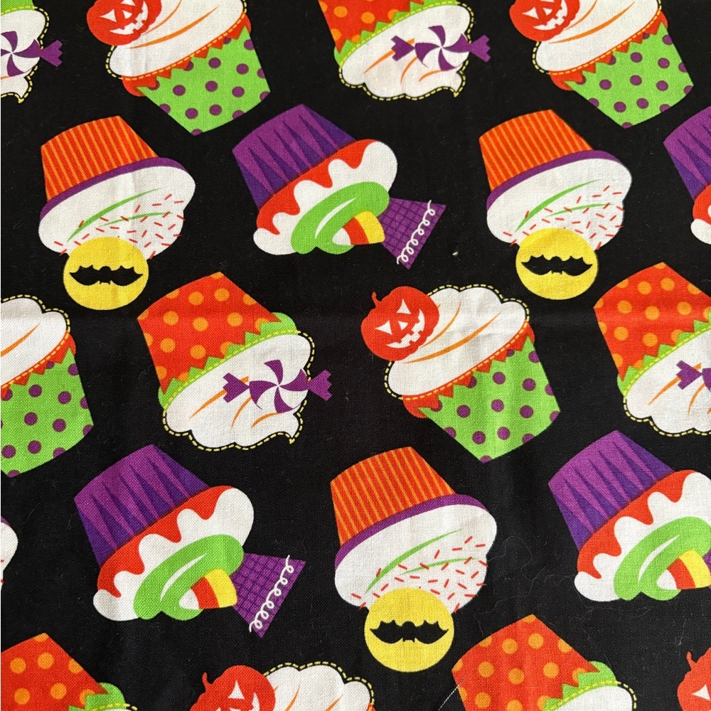 Halloween Cupcake Pattern Fabric 1 yard